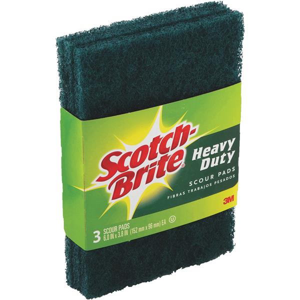 Scotch-Brite Heavy Duty Scour Pad, 6 In. x 3.8 In. (3-Pack)