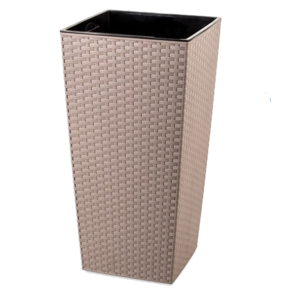 ****Rey Planter Square Rattan Style 15.75in