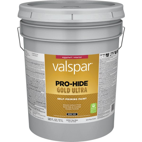 ****Valspar Pro Hide Gold Ultra Zero VOC Latex Eggshell Interior Paint, Clear Base, 5 Gal