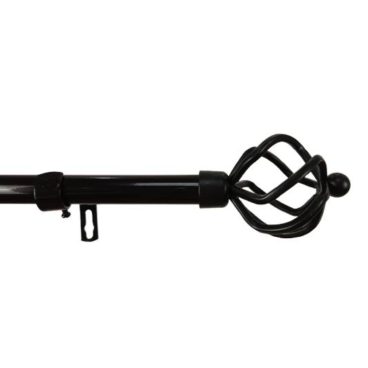 Classy Homes Curtain Rod 84-120 In., Black - Painted 