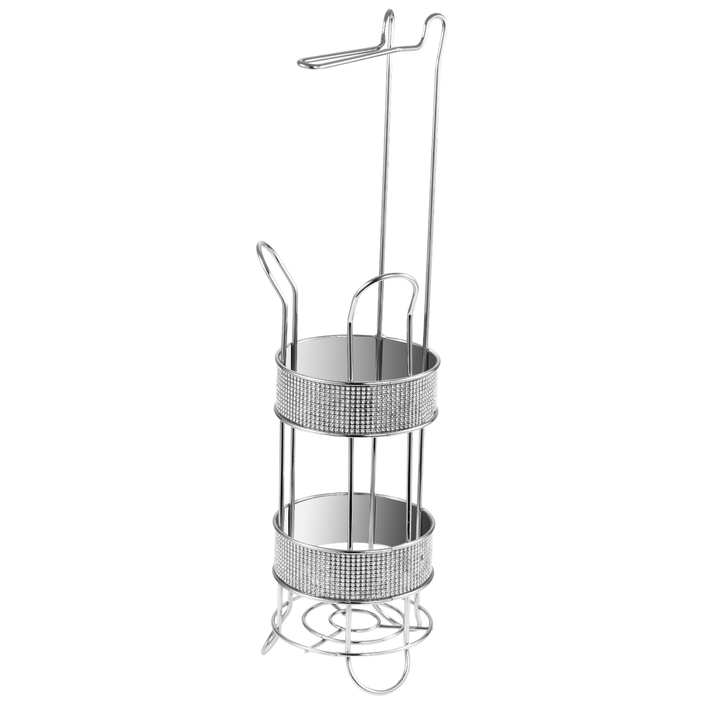 Royal Homes Freestanding Toilet Paper Holder, Diamond/ Chrome