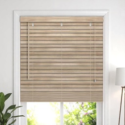 [KC202052332NA] Kenneth Cole Paulownia Wood Venetian Blinds 48 x 90.5 In. (122x230cm), Natural Brown