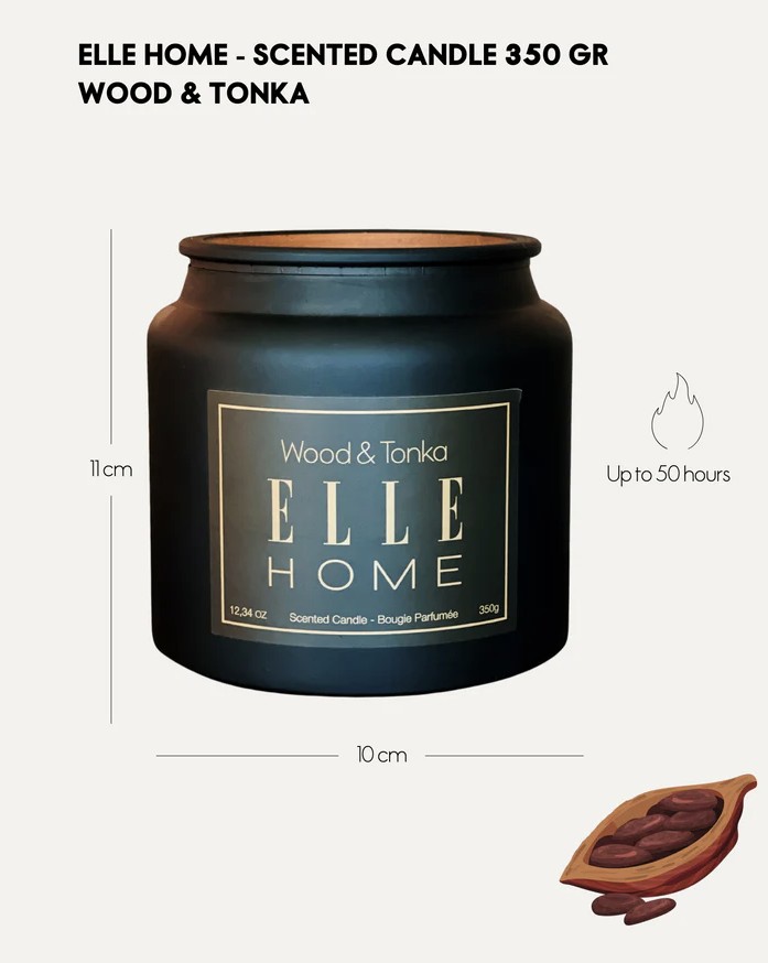 Elle Home Tonka Vanilla Scented Candle