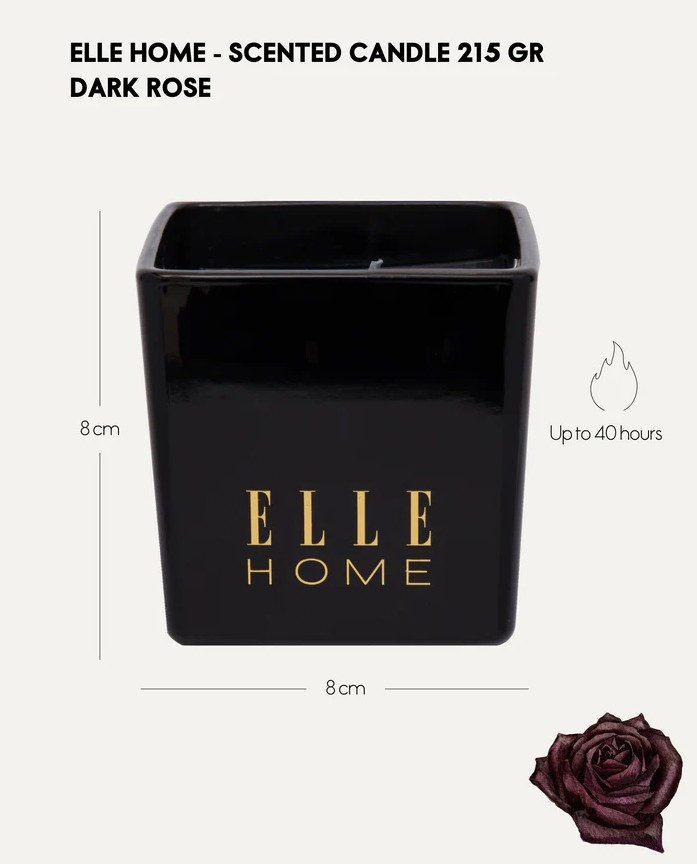 Elle Home Dark Rose Vanilla Scented Candle p2p