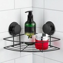 Royal Homes Corner Shower Shelf With Super Suction, Black