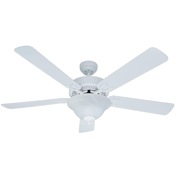 Hunter Revolutions 52In. Classic Deluxe Ceiling Fan with Light, White