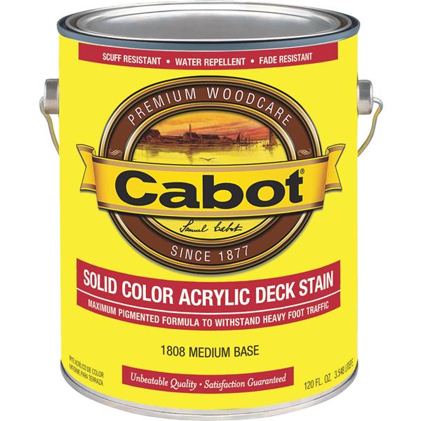 ****Cabot Solid Color Acrylic Deck Stain, Medium Base, 1 Gal.