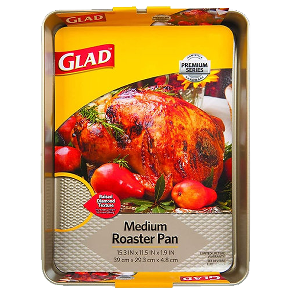 Glad Premium Roasting Pan 15 x 11.1 In., Gold