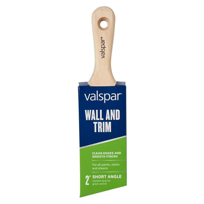 Valspar Wall &amp; Trim Short Angle Wood Handle Brush 2 In.