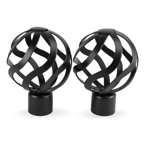 Classy Homes Curtain Rod 84-120 In., Black - Painted