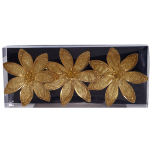 ^Miro Christmas Flower 13x3cm Gold (3-pc Set)