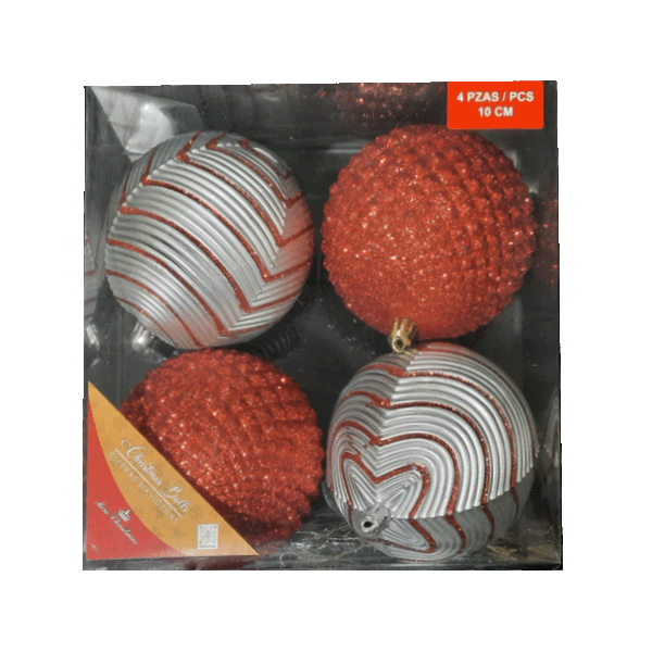****Miro Christmas Balls 10cm (4-pc Set)