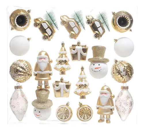 Miro Christmas Ornaments Assorted 6-13cm Gold-White