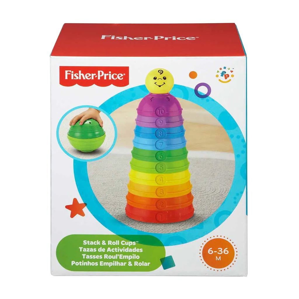 Mattel Fisher-Price Stack and Roll Cups, 6 Months Plus