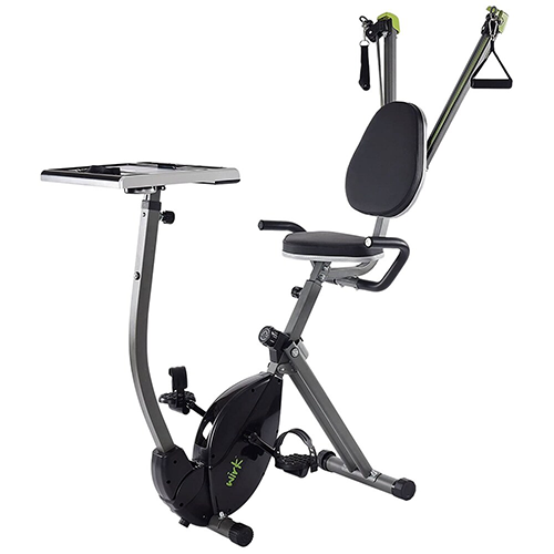 Stamina WIRK Upright Exercise Bike Workstation and Standing Desk with Strength System (300 Lb. Weight Limit)