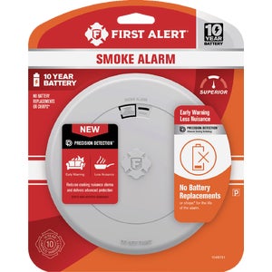 First Alert 10-Year Battery Photoelectric Smoke Alarm with Slim Profile