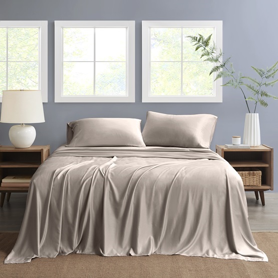 Nautica Full Sheet Set Solid 4pc Taupe