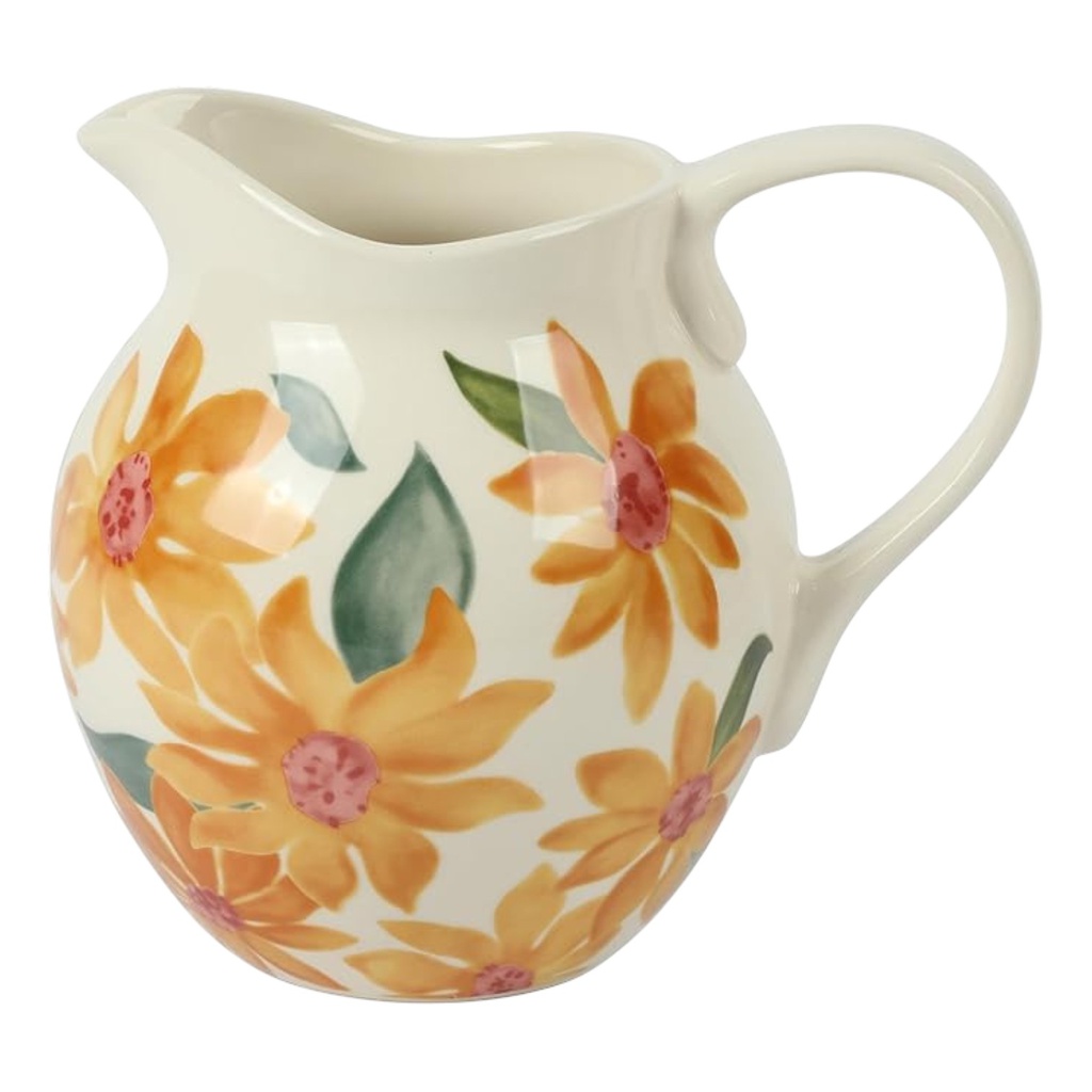 Bloomhouse Cassia Bud Pitcher 2.6 Qt., Decorated Stoneware