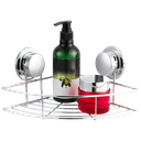 Royal Homes Corner Shower Shelf With Super Suction, Chrome