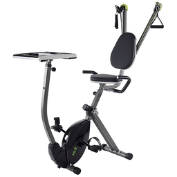 [85-2449] Stamina WIRK Upright Exercise Bike Workstation and Standing Desk with Strength System (300 Lb. Weight Limit)