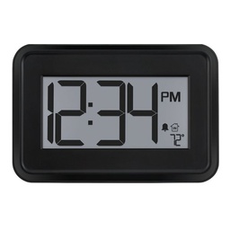 [M80307] La Crosse Digital Wall Clock with Indoor Temp and Timer, Black