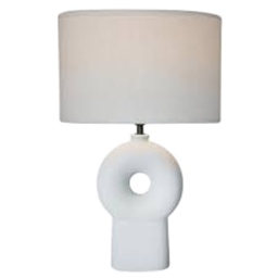 [111100T-1WH] G-light Ceramic Table Lamp, E27, White