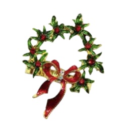 [831-D123-2521] ^Miro Napkin Rings, Christmas Wreath - Set of 6