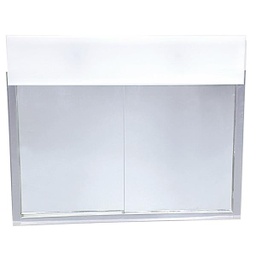 [701L] ****Zenith Bi-View Surface Mount Lighted Medicine Cabinet 23.5 In. W x 18.5 In. H x 5.5 In. D Stainless Steel