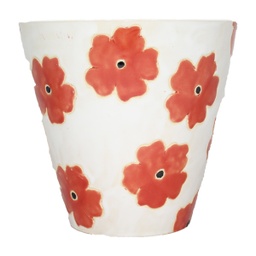 [HG 18-218/3 S CHCPP17169] ****Classy Homes Ceramic Plant Pots Floral Multicolor S