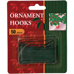 [1708220] Gerson Ornament Hooks 2-1/2 In. Green (50-Pack)