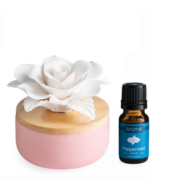 [PDWFL] Airome Rose Porcelain Diffuser with Peppermint Essential Oil