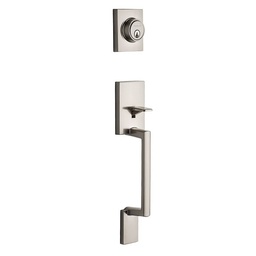 [96870-142] Kwikset Branton Front Entry Handleset With Deadbolt, Satin Nickel
